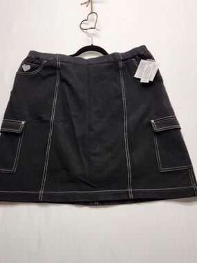 ⭐️NWT Y2K Skater Grunge Bling Quacker Factory DreamJeannes Utility Skirt Size XL